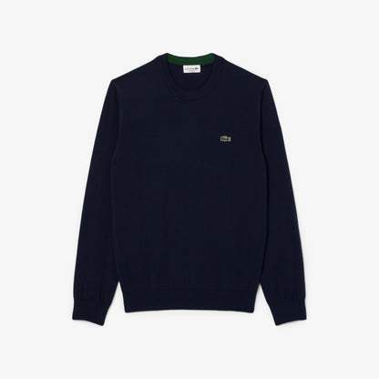 Lacoste Organic Cotton Navy Crewneck Sweater