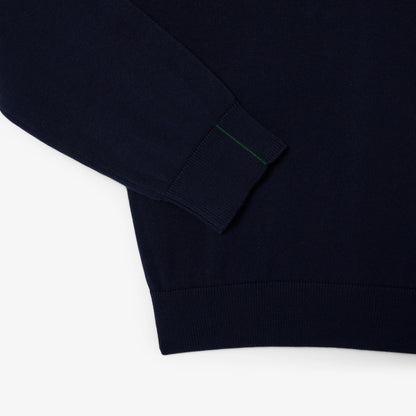 Lacoste Organic Cotton Navy Crewneck Sweater