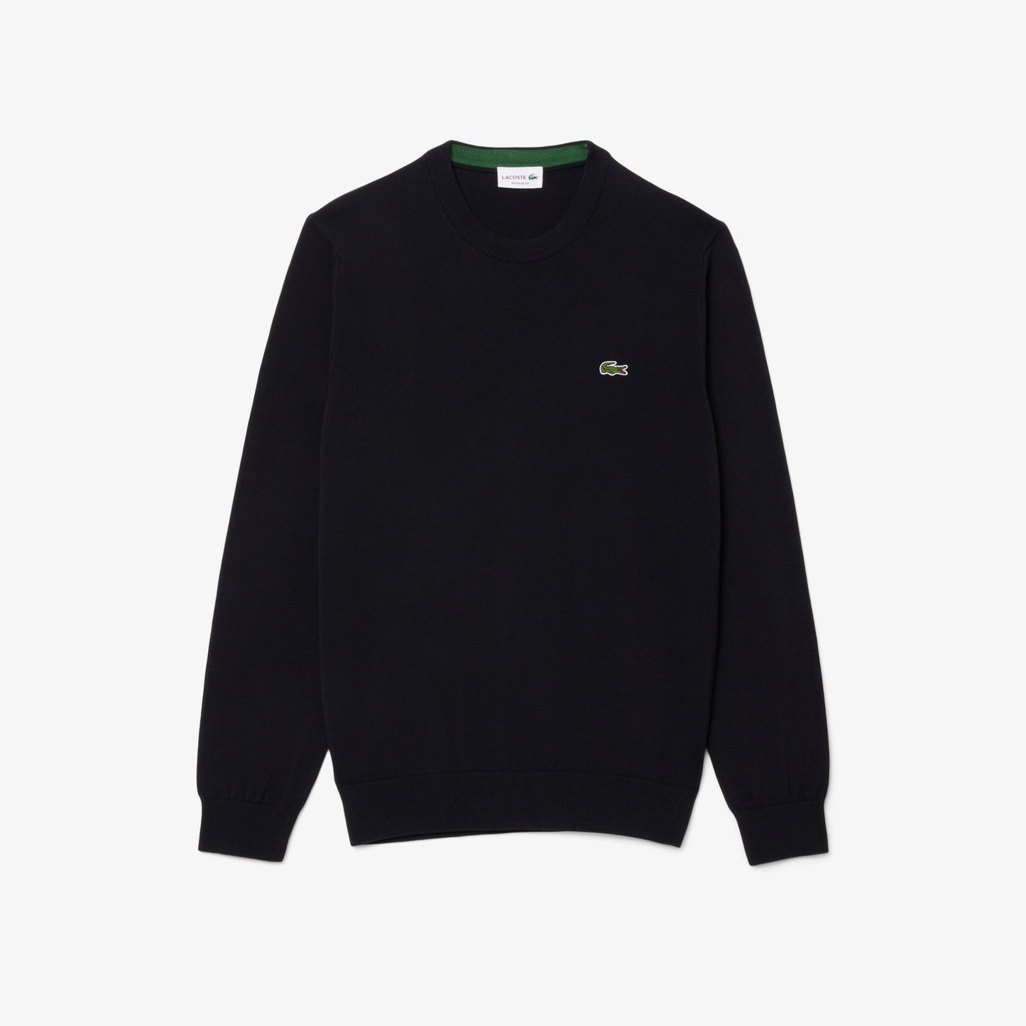 Lacoste Organic Cotton Black Crewneck Sweater