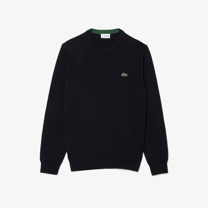 Lacoste Organic Cotton Black Crewneck Sweater
