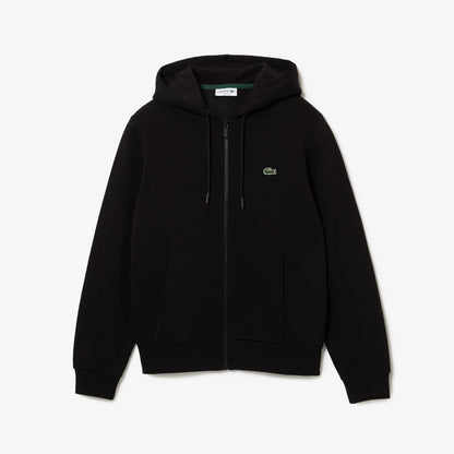 Lacoste Kangaroo Pocket Full-Zip Black Jogger Sweater