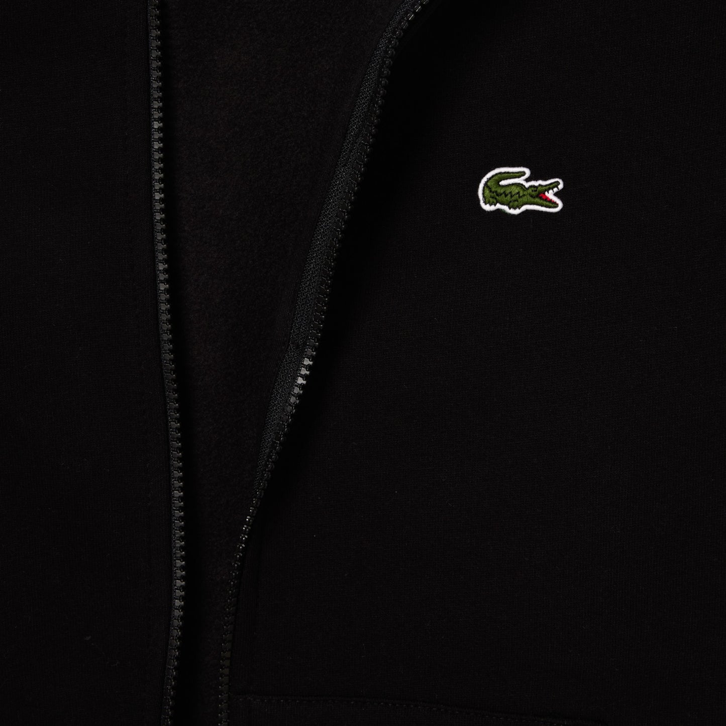 Lacoste Kangaroo Pocket Full-Zip Black Jogger Sweater