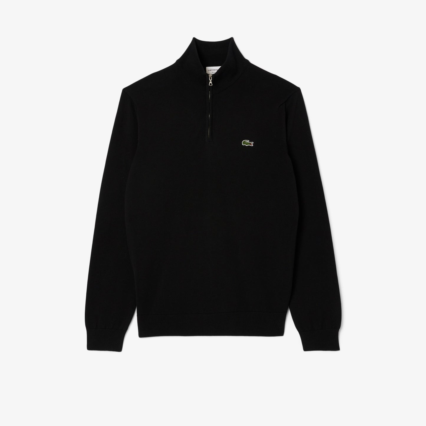 Lacoste Organic Cotton Half-Zip Black Sweater