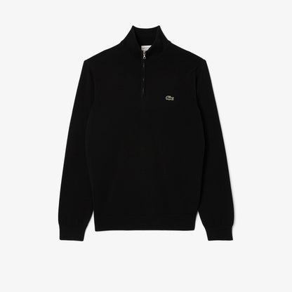 Lacoste Organic Cotton Half-Zip Black Sweater