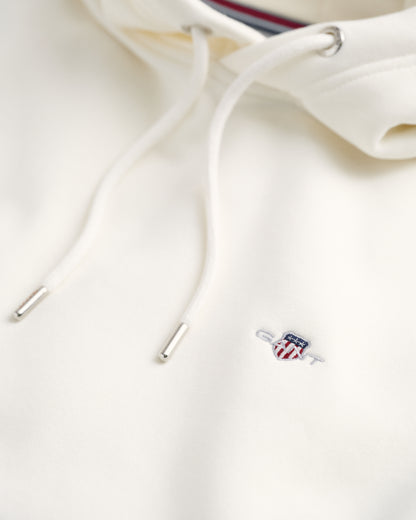 Gant White Reg Shield Hoodie Sweater