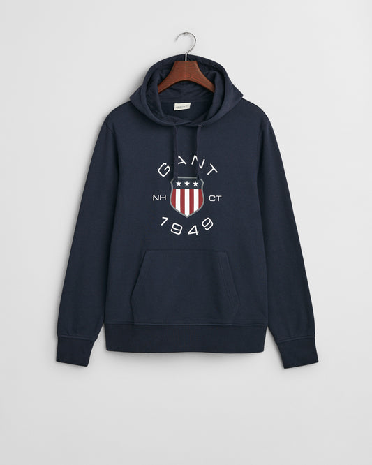 Gant Evening Blue Print Sweat Hoodie