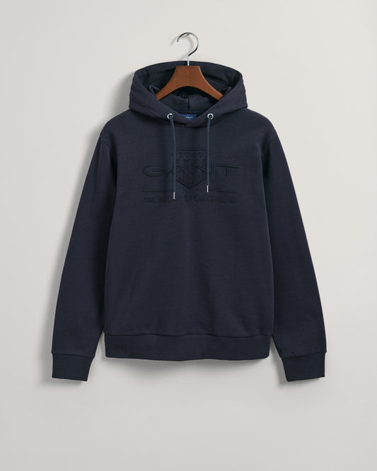 Gant Evening Blue Reg Tonal Shield Hoodie