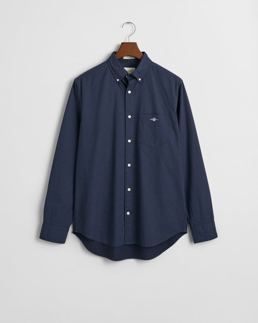 Gant Regular Fit Evening Blue Micro Print Shirt