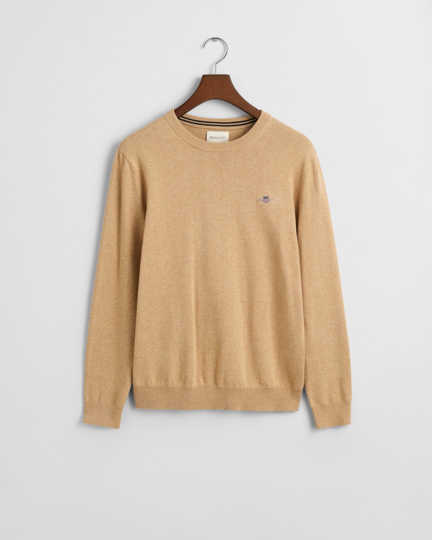 GANT Khaki Mel Classic Cotton C-Neck