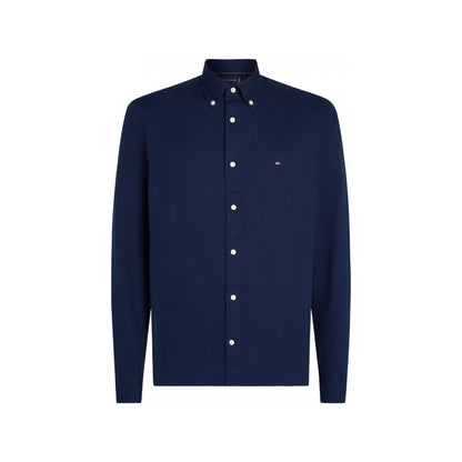 TOMMY HILFIGER DARK BLUE FLEX DOBBY SF SHIRT