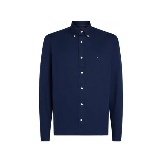 TOMMY HILFIGER DARK BLUE FLEX DOBBY SF SHIRT