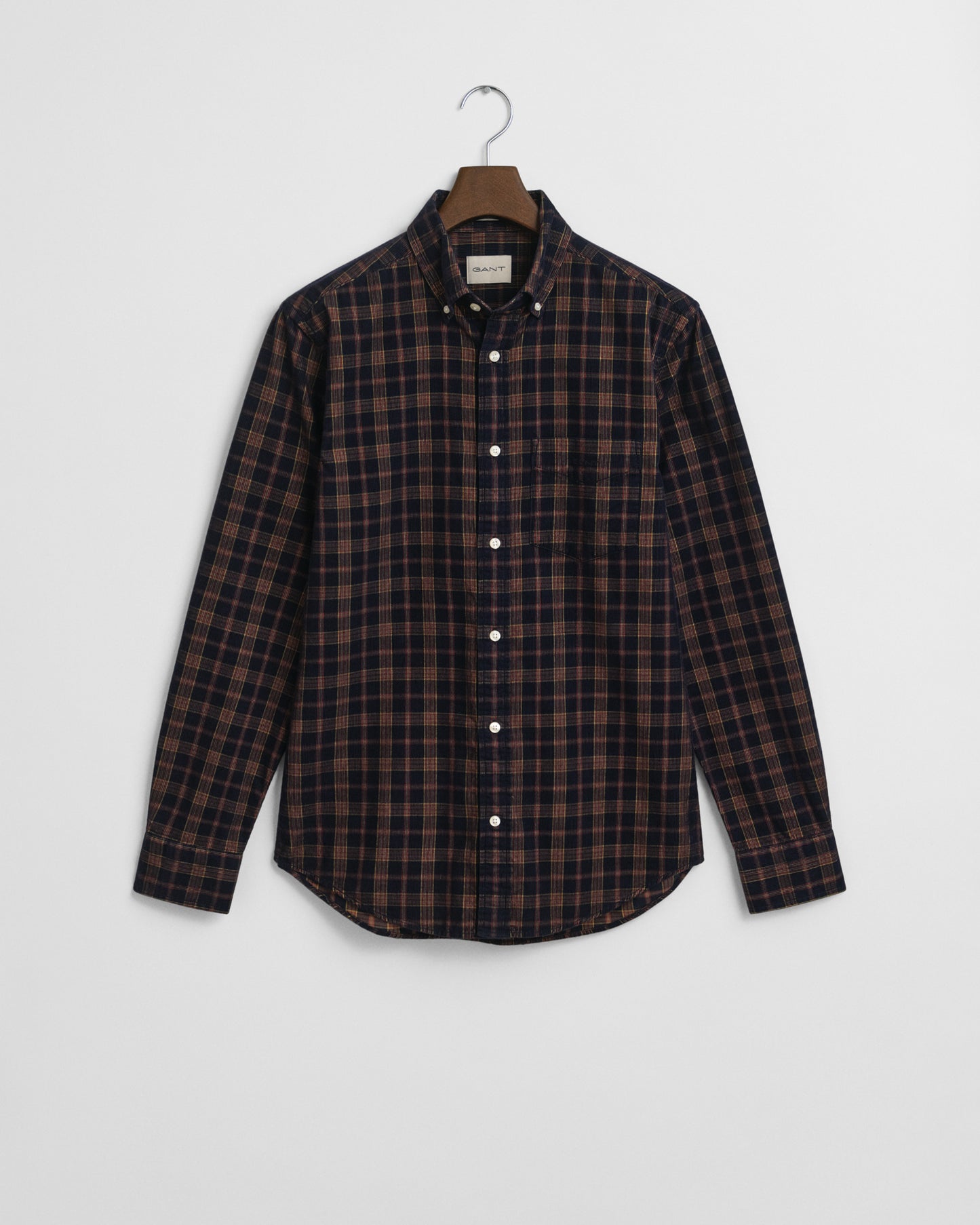 GANT Reg Corduroy Evening Blue Check Shirt