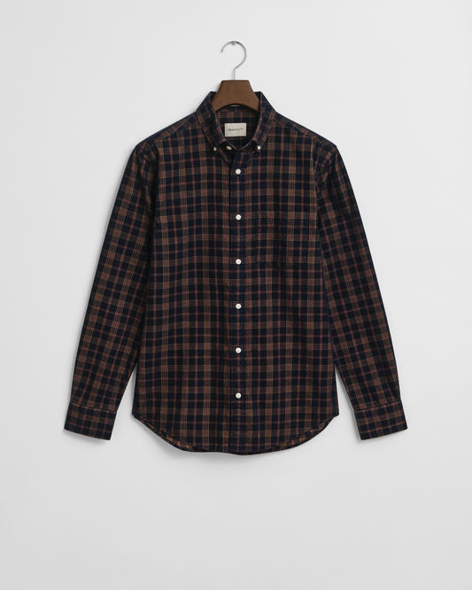 GANT Reg Corduroy Evening Blue Check Shirt