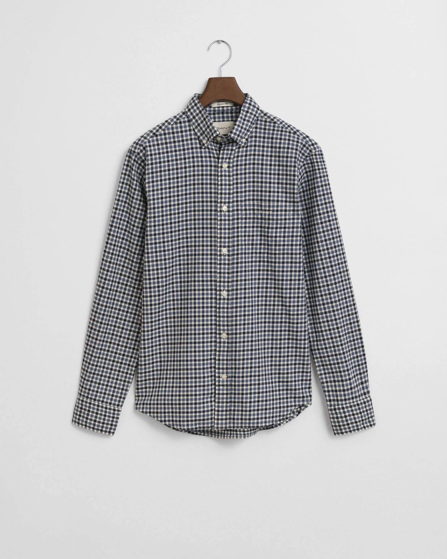 GANT Reg Twill Gingham Naval Blue Shirt