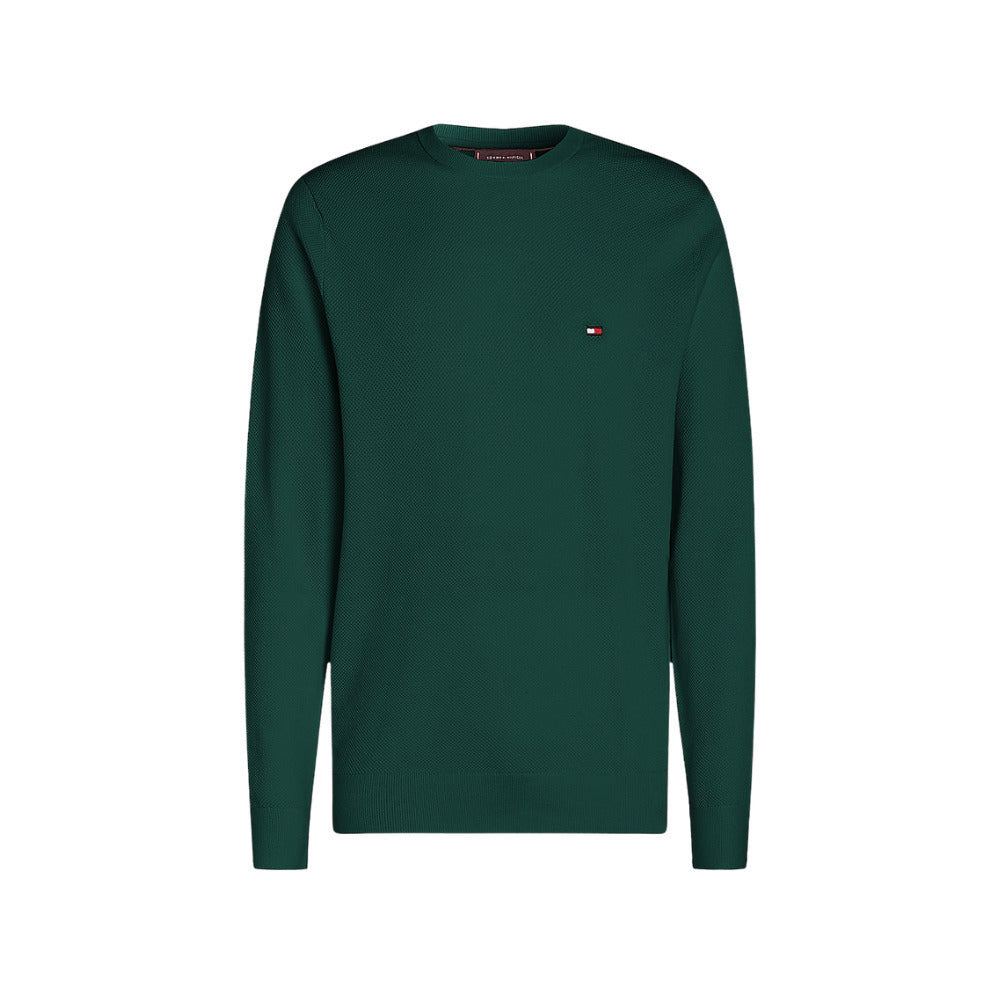Tommy Hilfiger Essential Structure Green Knit Crewneck