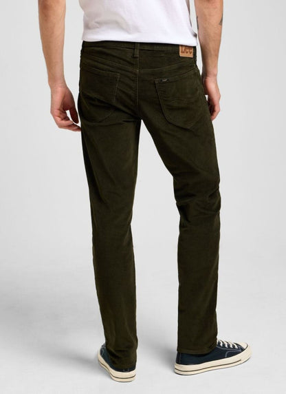 Lee Daren Zip Fly Corduroy Olive Night Trousers