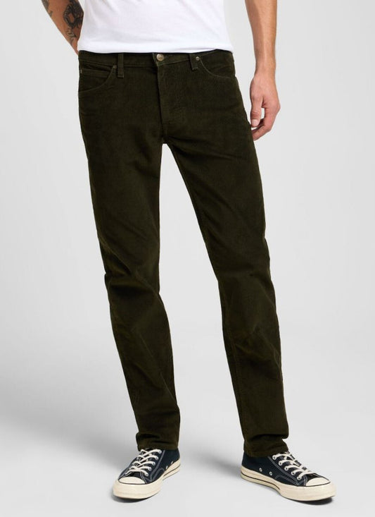 Lee Daren Zip Fly Corduroy Olive Night Trousers