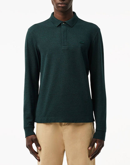 Lacoste Navy Dark Green Long-Sleeved Polo