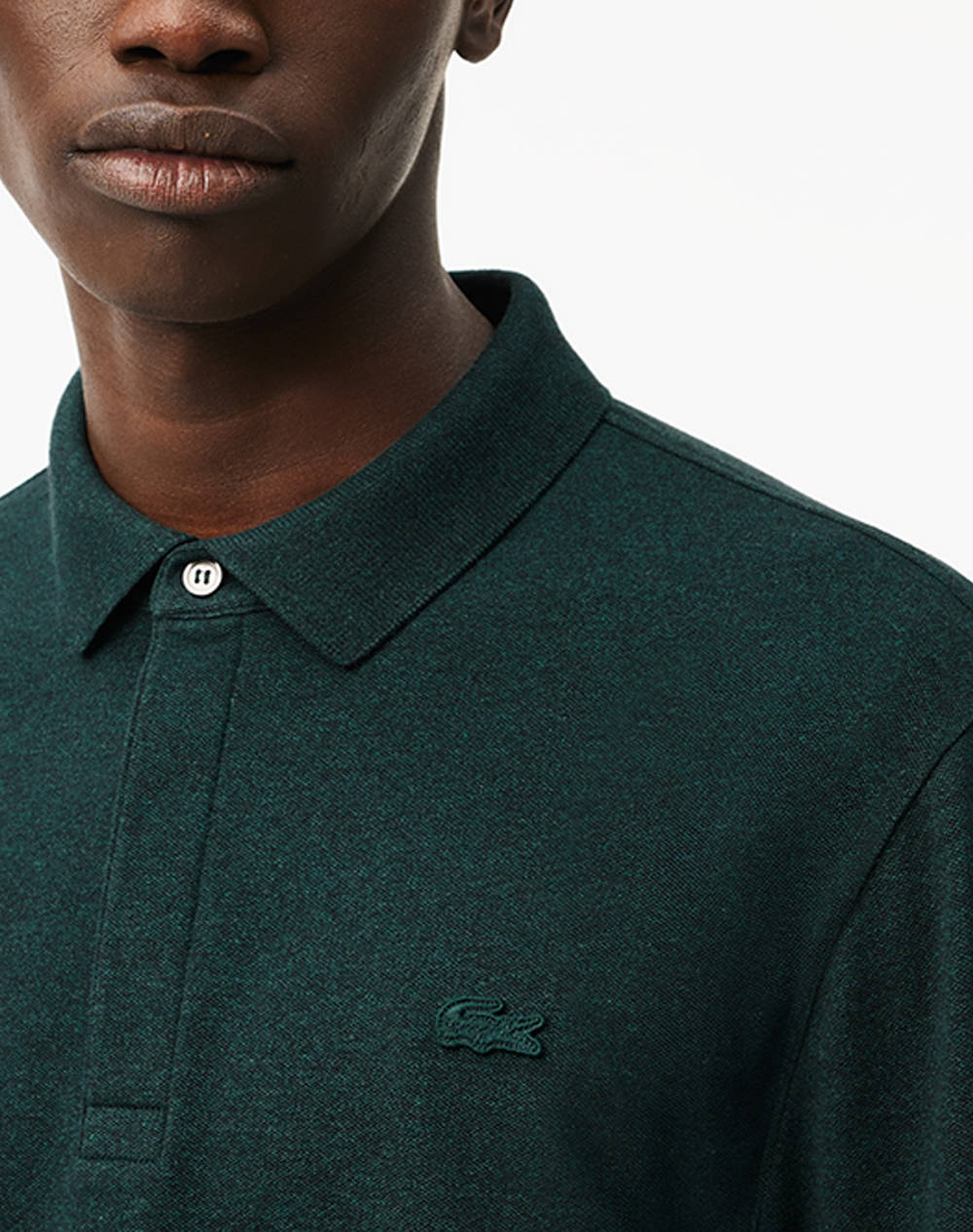 Lacoste Navy Dark Green Long-Sleeved Polo