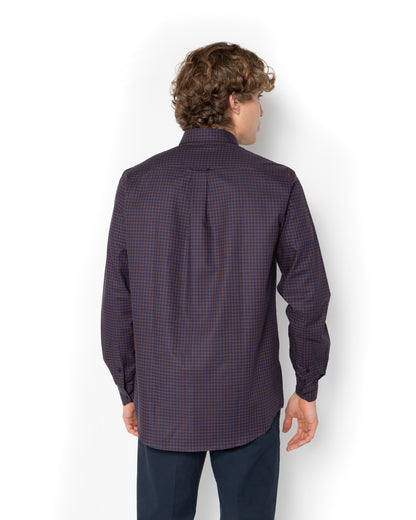 Bostonians Chester Twill Regular Fit Purple Shirt