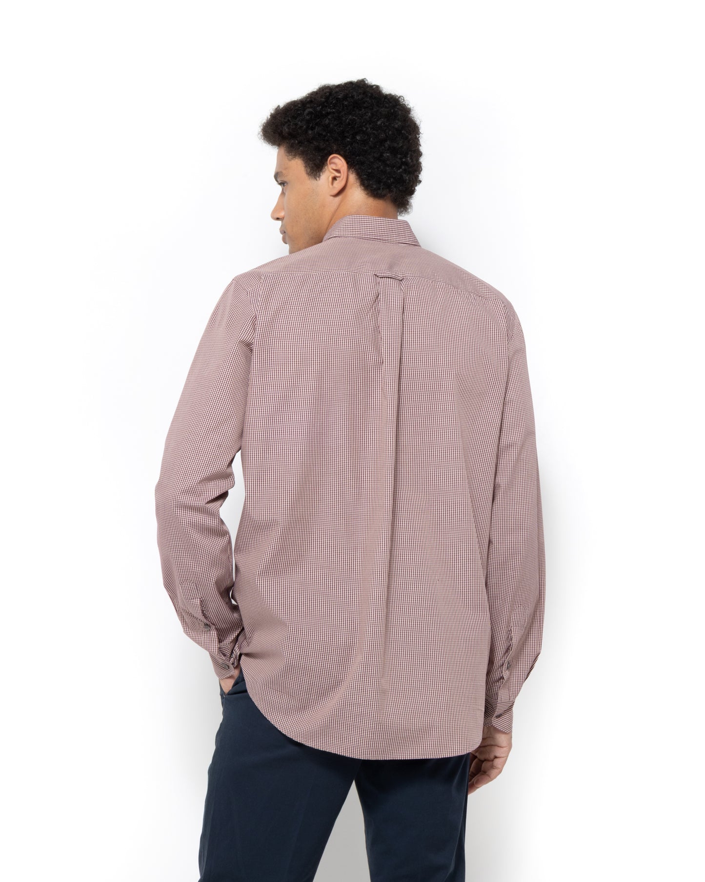 Bostonians Chester Poplin Regular Fit Burgundy Shirt