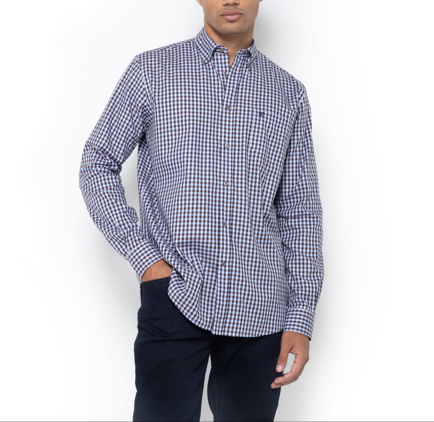 Bostonians Maverick Twill Regular Fit Blue Shirt