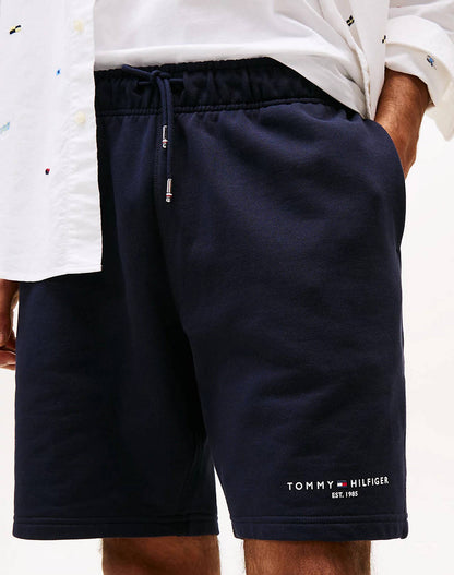 TOMMY HILFIGER DARK BLUE SMALL TOMMY LOGO SWEATSHORTS