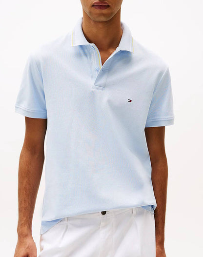 TOMMY HILFIGER LIGHT BLUE PLACKET INTEREST REG POLO