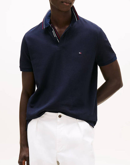 TOMMY HILFIGER NAVY BLUE PLACKET INTEREST REG POLO