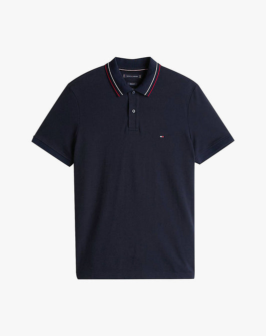 TOMMY HILFIGER NAVY BLUE PLACKET INTEREST REG POLO