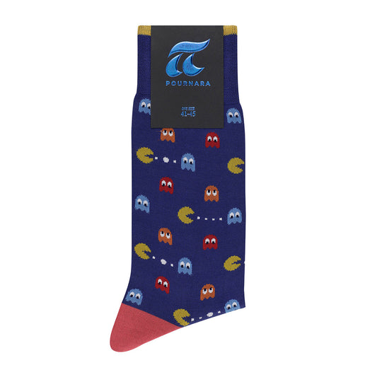 Pournaras 3709 Blue Pacman Cotton Socks
