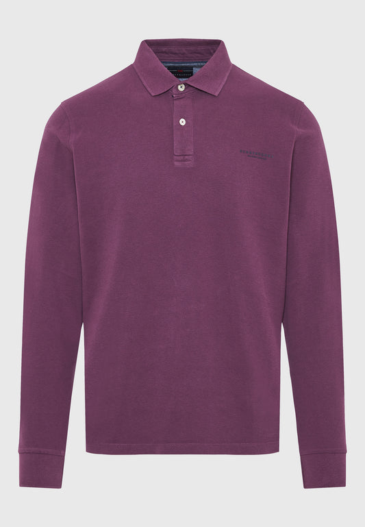 Funky Buddha Long-Sleeved Plum Polo