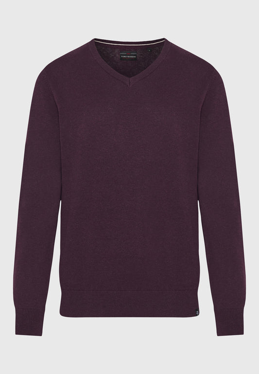 Funky Buddha Plum Mel Long-Sleeved V-Neck