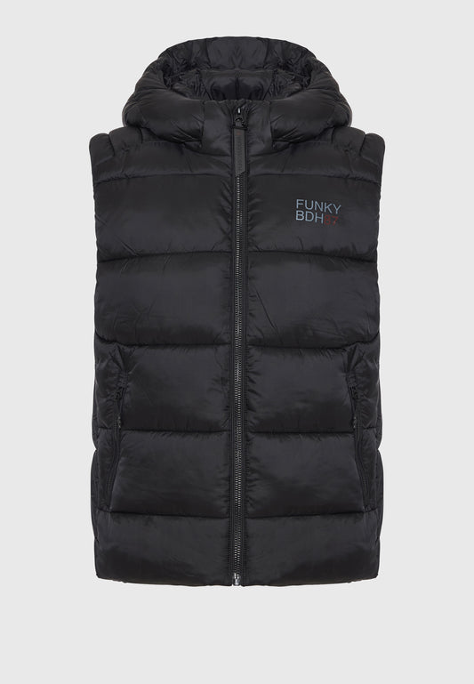 Funky Buddha Padded Black No Sleeve Jacket