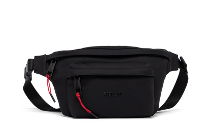 Replay Black Padded PU Belt Bag