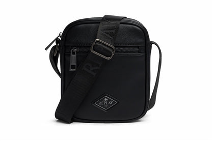 Replay Crossbody Black Bag with Diamond Logo