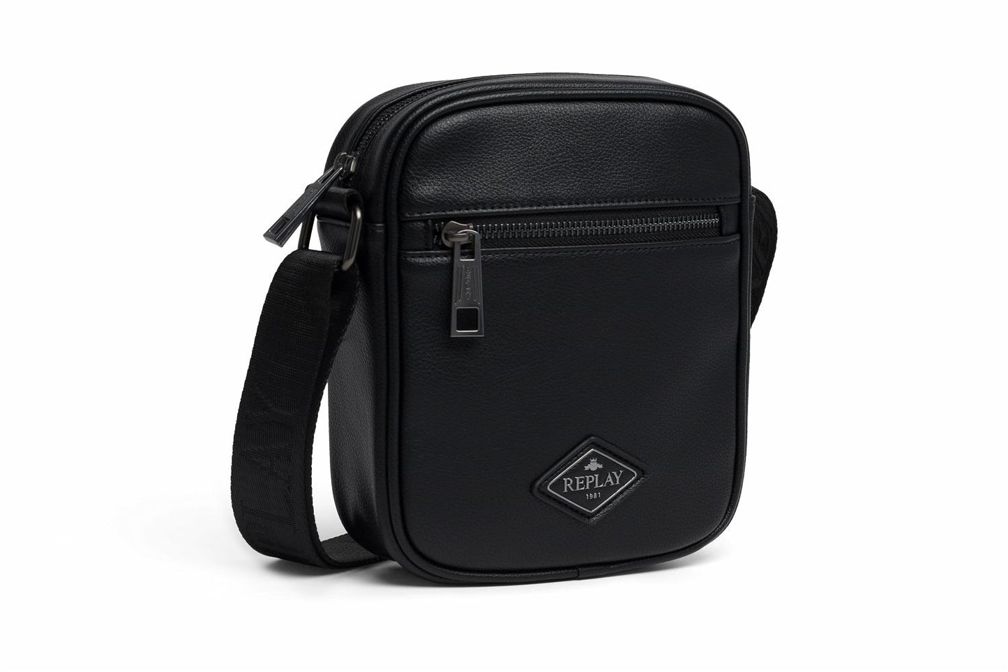 Replay Crossbody Black Bag with Diamond Logo