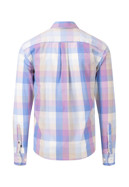Fynch-Hatton Colourful Check Button Down Dusty Lavender Casual Fit Shirt