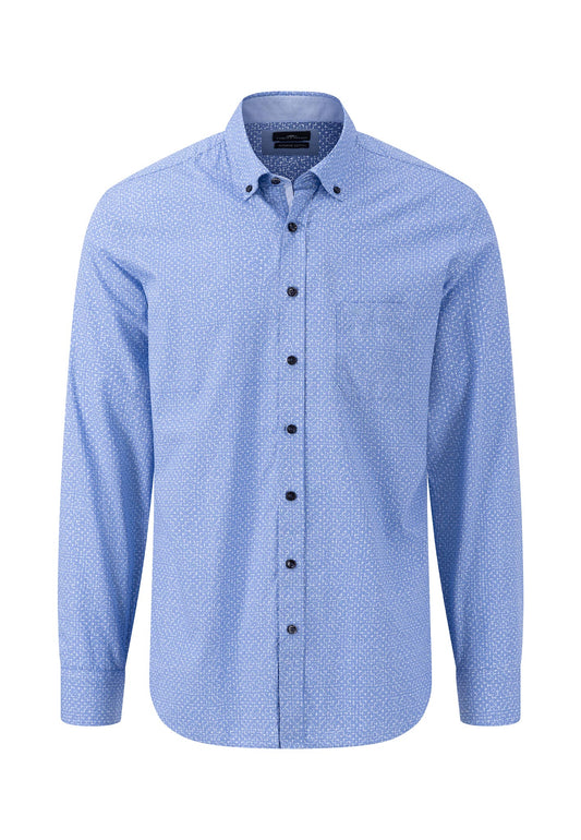 Fynch-Hatton Blue Story Button Down Casual Fit Shirt