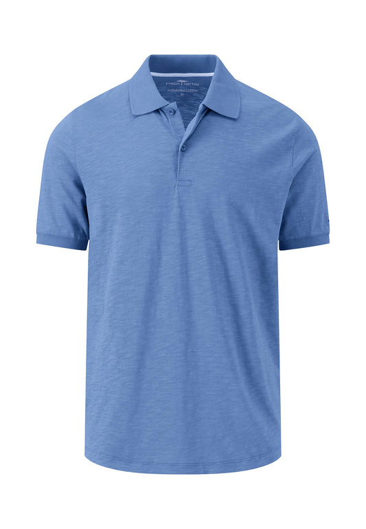 Fynch-Hatton Crystal Blue Casual Fit Polo T-Shirt