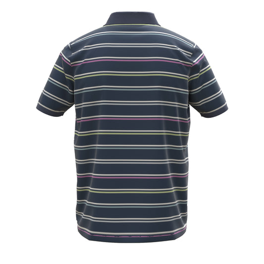 Fynch-Hatton Multicolored Stripe Navy Polo T-Shirt