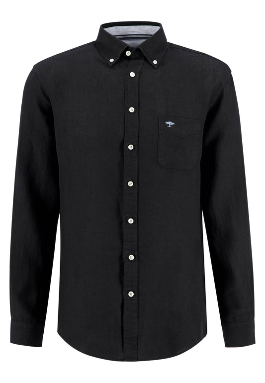 Fynch-Hatton Pure Linen B.D Black Shirt