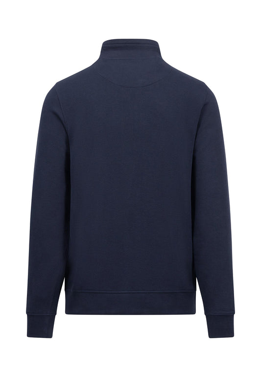 Fynch-Hatton Navy Structure Interlock Zip Cardigan