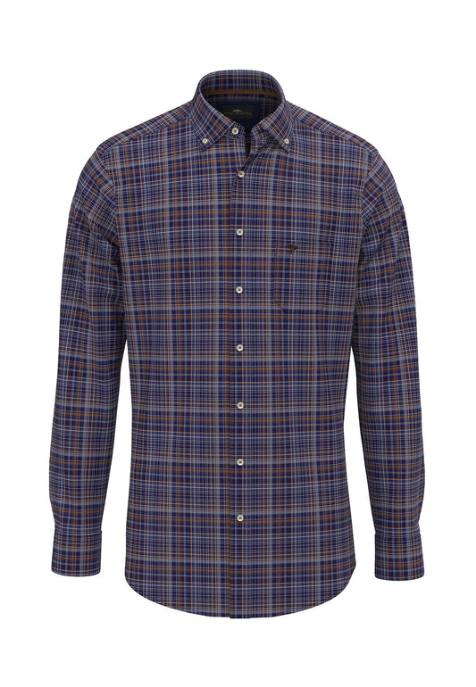 Fynch-Hatton Seasonal Hazel Dark Check Button Shirt