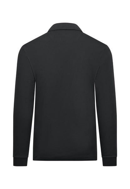 Fynch-Hatton Black Longsleeve Interlock Polo