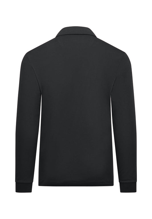 Fynch-Hatton Black Longsleeve Interlock Polo