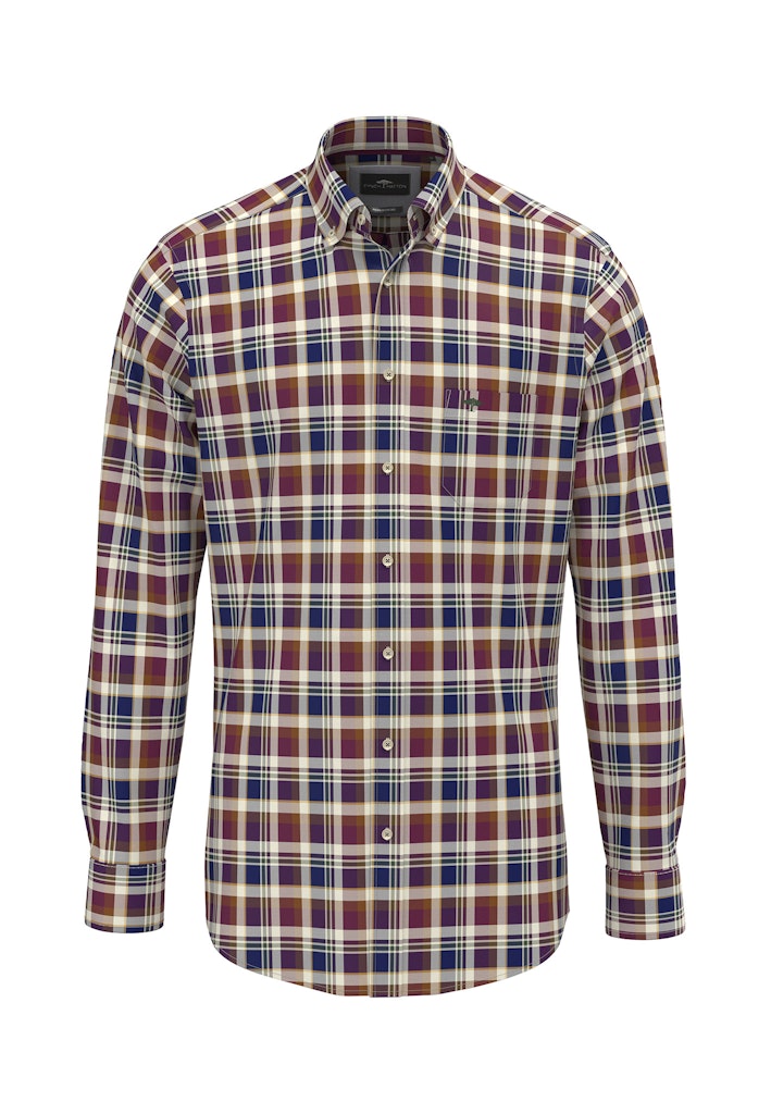 Fynch-Hatton Deep Merlot Oxford Buttoned Shirt