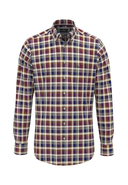 Fynch-Hatton Deep Merlot Oxford Buttoned Shirt