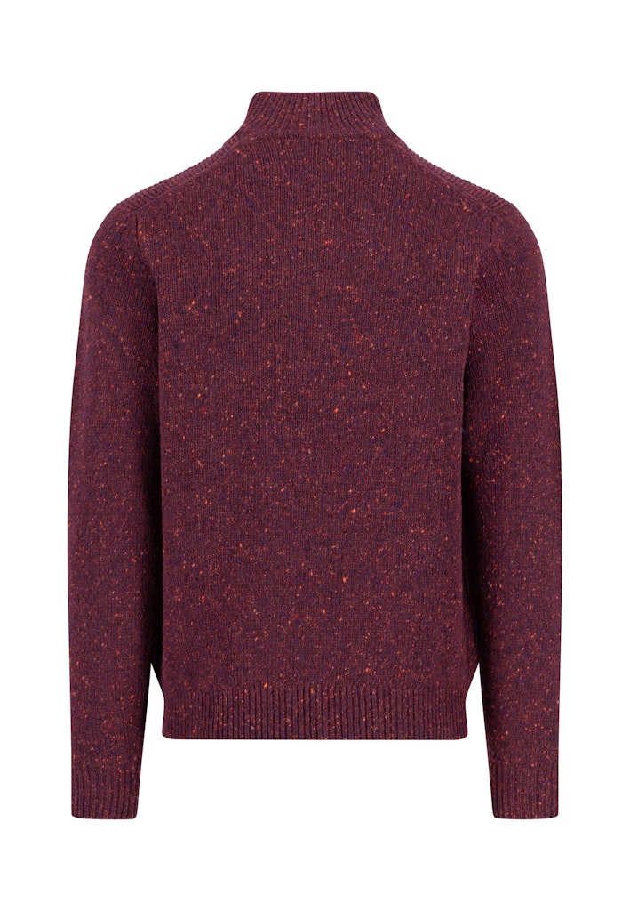 Fynch-Hatton Deep Merlot Half-Zip Troyer Wool Knitwear