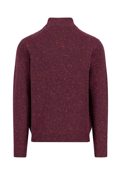 Fynch-Hatton Deep Merlot Half-Zip Troyer Wool Knitwear
